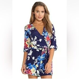Yumi Kim Navy Floral Shift Dress with Blue & Pink Blooms